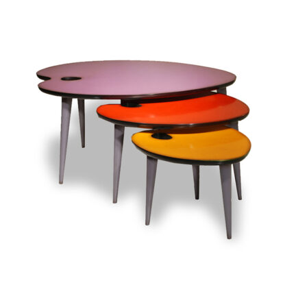 Tables Gigognes vintage multicolores personnalisables