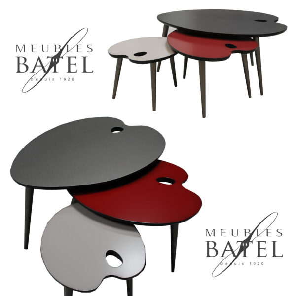 Tables gigognes vintage multicolores personnalisables