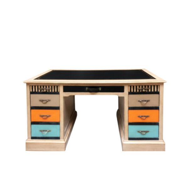 Dessus Cuir - Chêne Éclairci - Noir - Praline - Orange - Turquoise