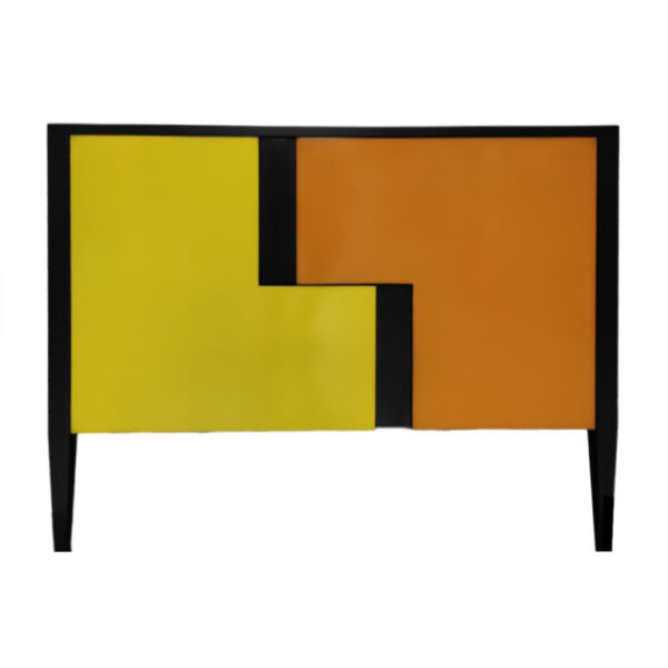 Noir Brossé - Jaune - Orange