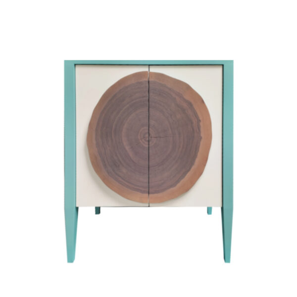 Turquoise pastel - Blanc - Rondin Noyer