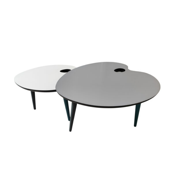 Dessous : Noir Pieds : Vert Avio Turquoise - Anthracite - Plateaux : Blanc - Gris Souris