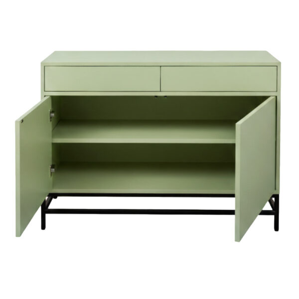 2 Portes et 2 Tiroirs Push-Pull - 1 Etagère - Vert Olive